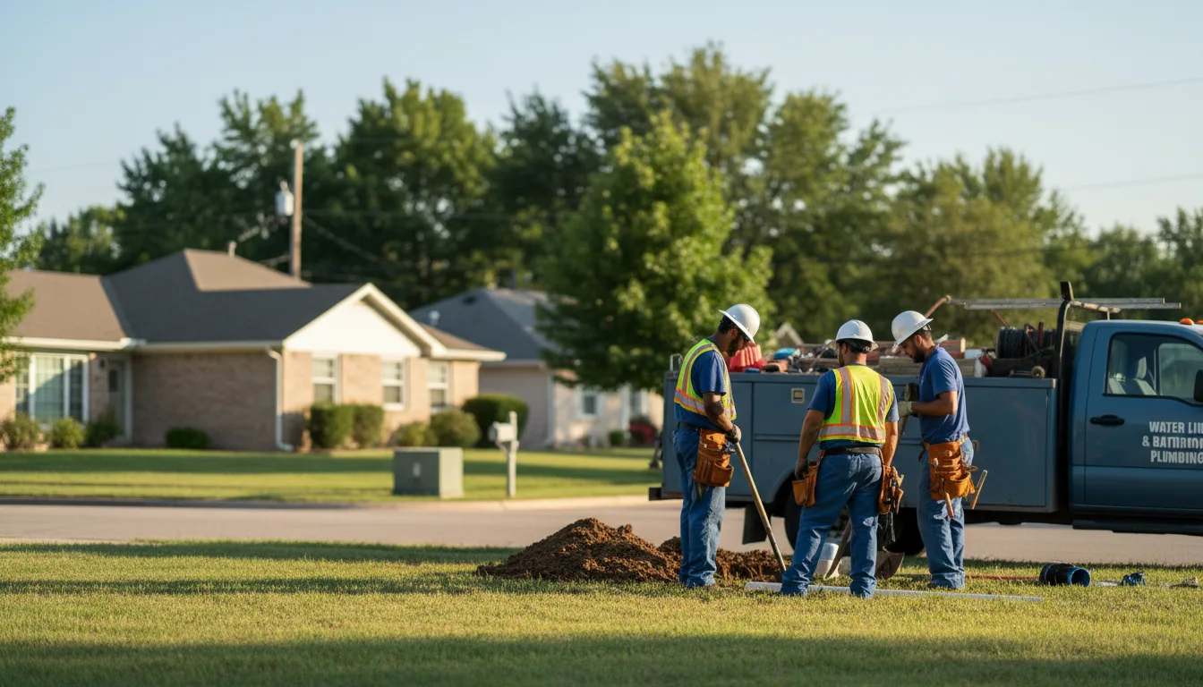 Residential water line and bathroom plumbing service in Pocola, OK